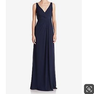 NWT Monique Lhuillier Navy Long Bridesmaid Dress
